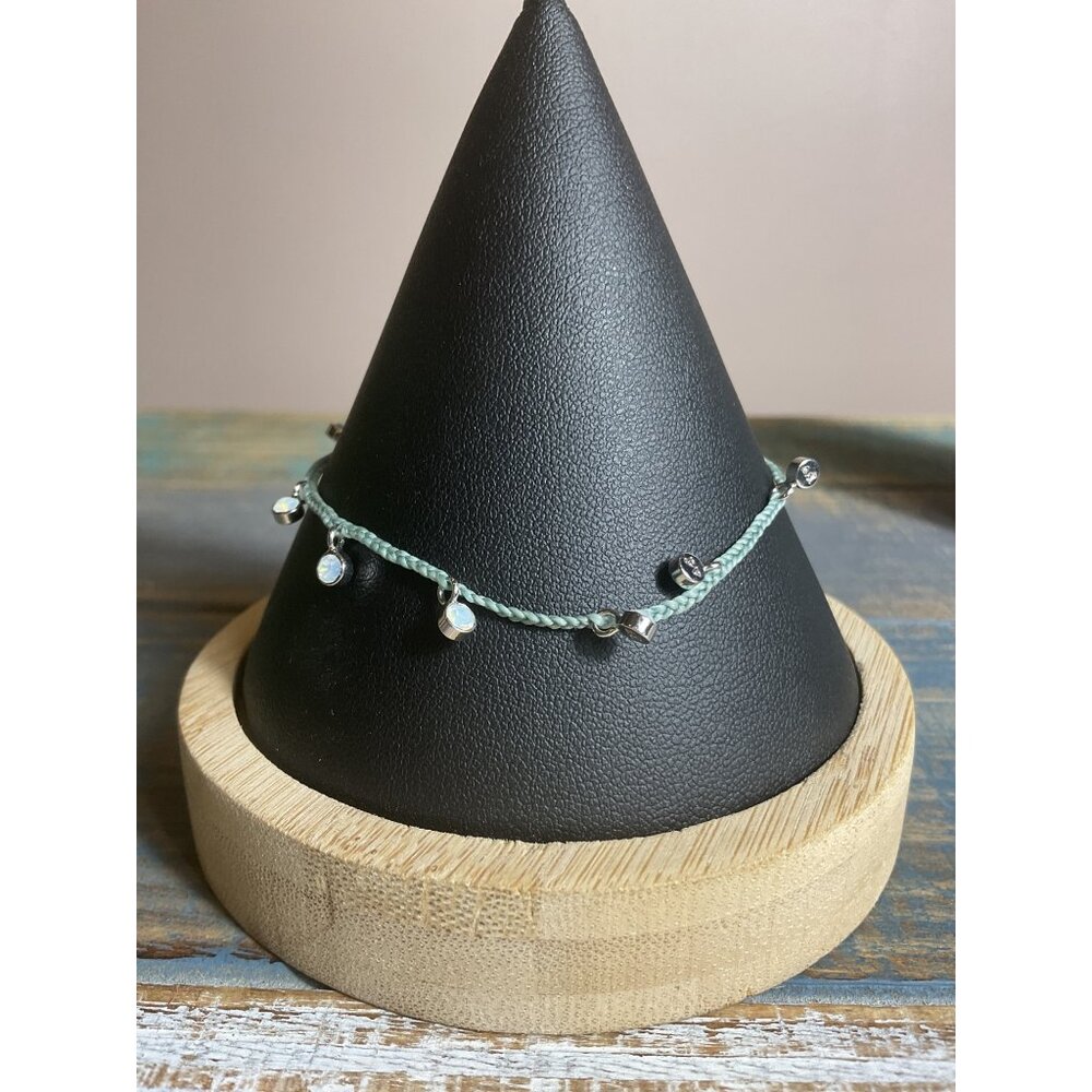 Pura Vida Beaded String Bracelet Adjustable Light Blue